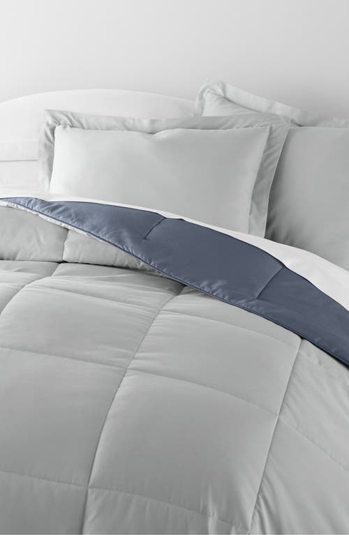 Homespun Premium Down Alternative Reversible Comforter Set In Stone/light Gray