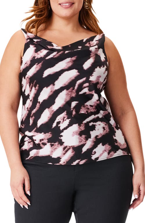 NIC+ZOE Spring Shadow Cowl Neck Tank Black Multi at Nordstrom,