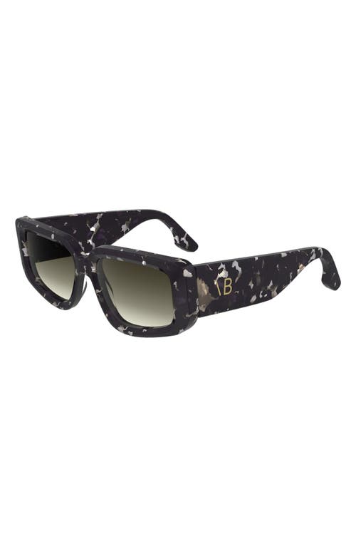 Shop Victoria Beckham Vb Monogram 54mm Modified Rectangular Sunglasses In Black Havana