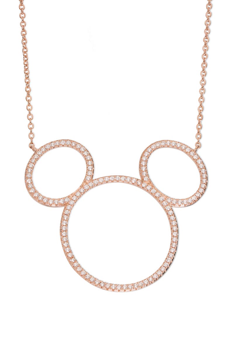 Rose gold mickey mouse necklace Clearance