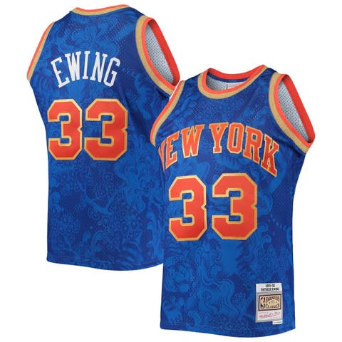 Men's Mitchell & Ness Patrick Ewing Blue New York Knicks Hardwood Classics 1991/92 Lunar New Year Swingman Jersey