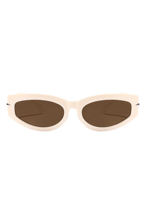 Fifth & Ninth Alexa 58mm Oval Polarized Sunglasses In Cream/brown