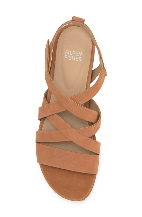 Shop Eileen Fisher Extra Leather Platform Sandal In Cognac