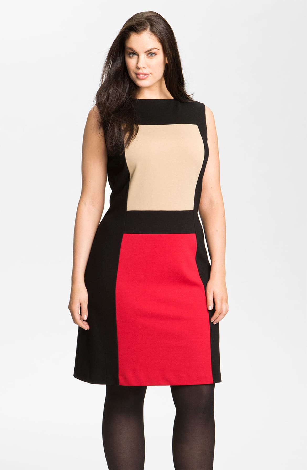 Calvin Klein Colorblock Ponte Knit Sheath Dress (Plus) | Nordstrom