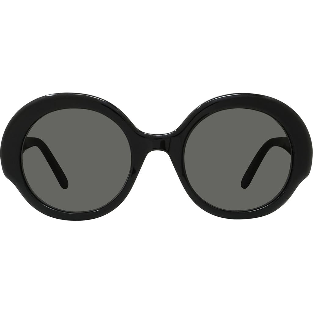 Loewe Thin 52mm Round Sunglasses In Black