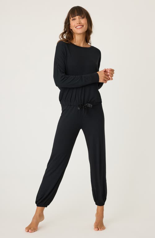 Shop Pj Salvage Dreams Stretch Modal Pajamas In Black