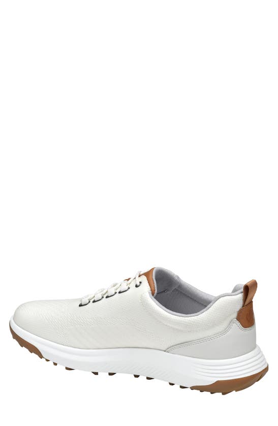 Johnston & Murphy Amherst Gl1 Sport Hybrid Waterproof Golf Sneaker In White Coated Knit