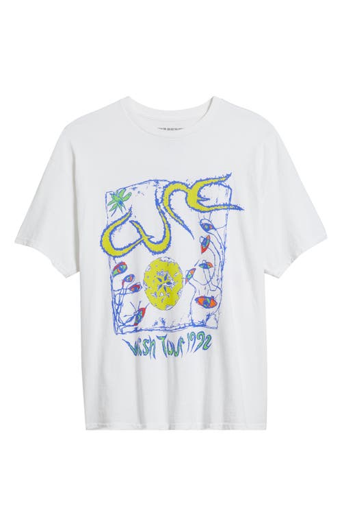 Shop Merch Traffic The Cure Wish Tour Cotton Graphic T-shirt In White Over Dye