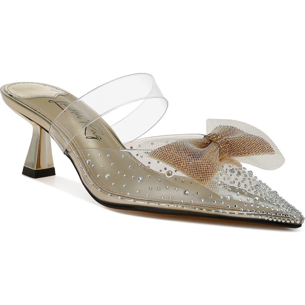London Rag Freja Rhinestone Kitten Heel Mule In Gold