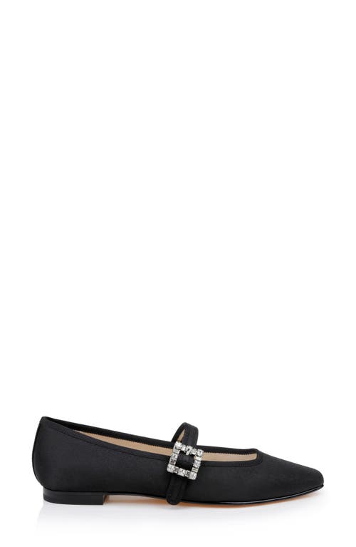 Badgley Mischka Collection Brystol Mary Jane Flat In Black Crepe