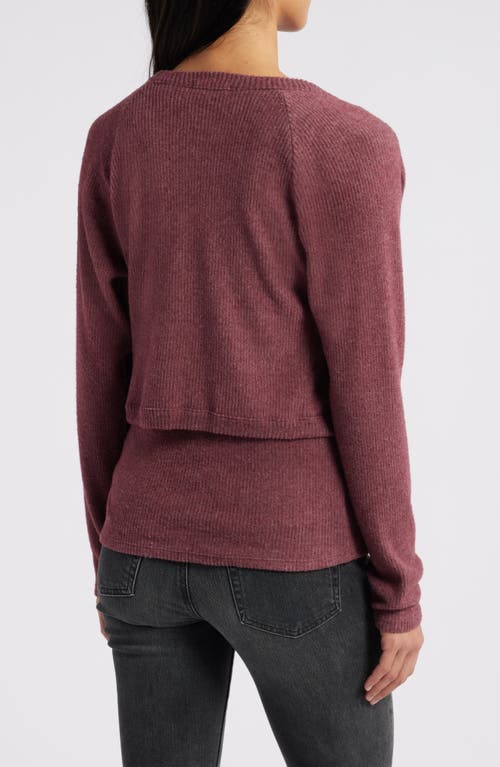 Loveappella Rib Tank & Shrug Set In Wine