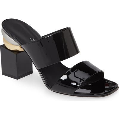 Salvatore Ferragamo Lotten Block Heel Slide Sandal B - Black
