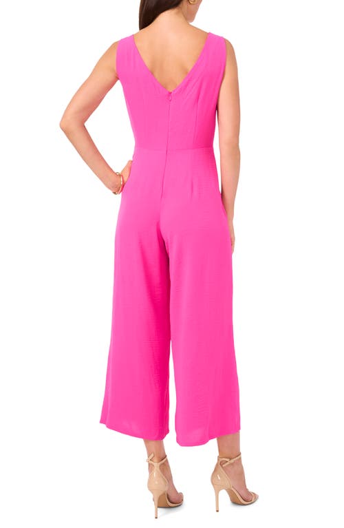 Shop Vince Camuto Tie Front Wide Leg Jumpsuit In Hot Pink