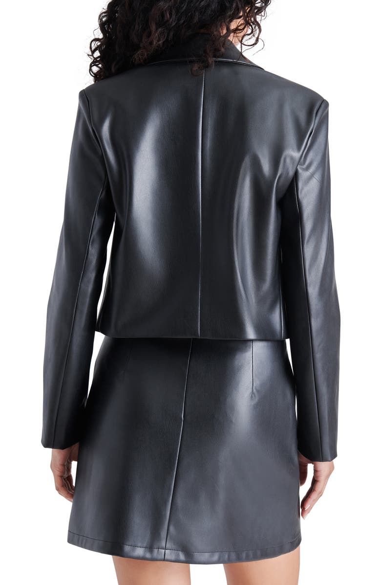 Steve Madden Nicola Faux Leather Crop Blazer | Nordstrom