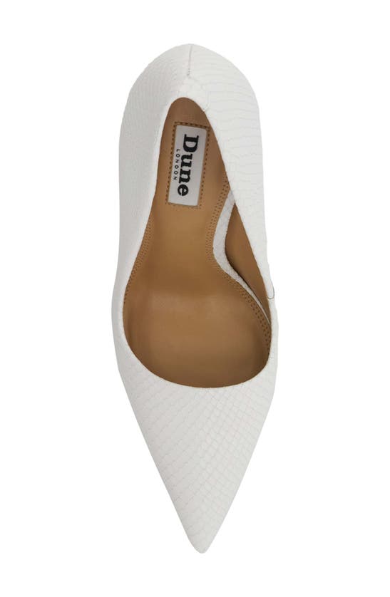 Shop Dune London Bento Snakeskin Embossed Pointed Toe Pump (women0 In White