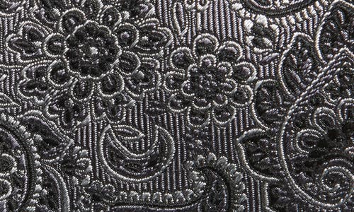 Duchamp Paisley Silk Tie In Silver