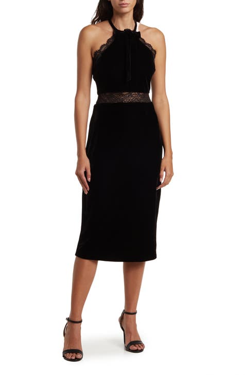 Bcbg lace trimmed outlet velvet gown