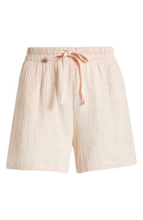 Shop Papinelle Ashley Textured Cotton Pajama Shorts In Shell