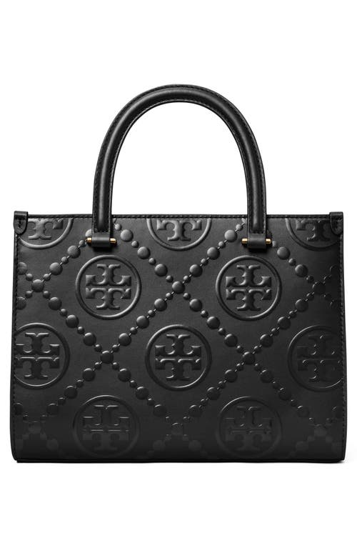 Shop Tory Burch T Monogram Embossed Jacquard Square Tote In Black