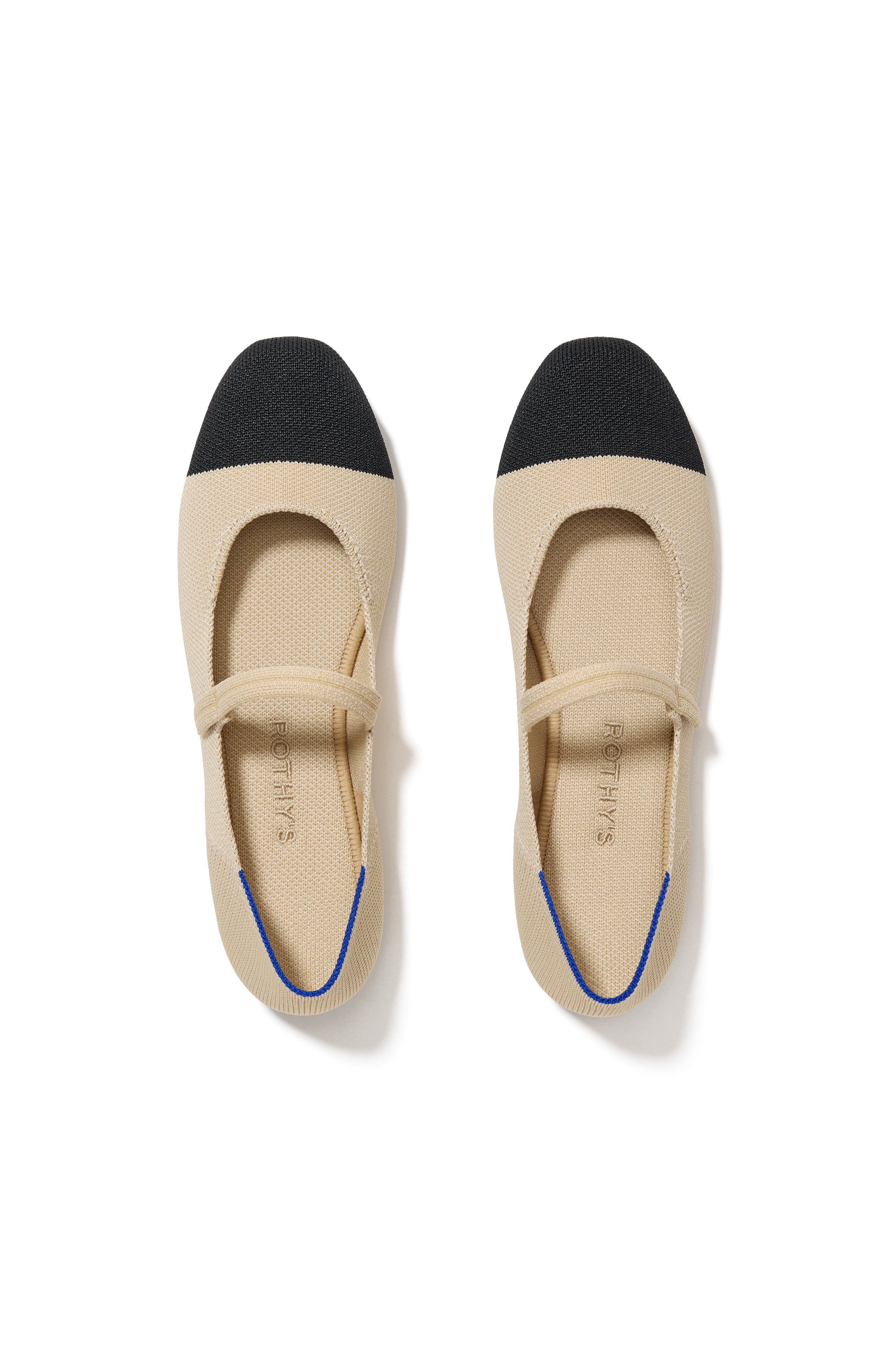 Rothys The Square Mary Jane In White In Cream Captoe