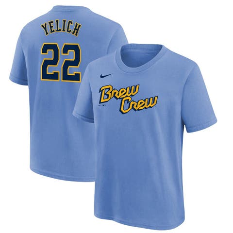 Christian Yelich Milwaukee Brewers Majestic Preschool Home Official Cool  Base Player Jersey - White