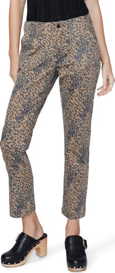 PAIGE Mayslie Cheetah Print Ankle Straight Leg Pants | Nordstromrack