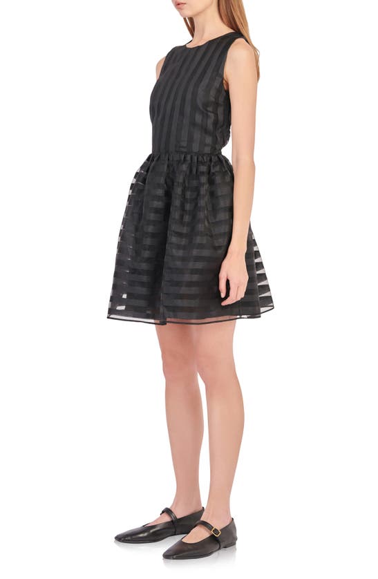 ENGLISH FACTORY ENGLISH FACTORY STRIPE SLEEVELESS ORGANZA DRESS