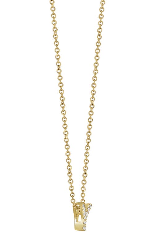 Bony Levy 18k Gold Pavé Diamond Initial Pendant Necklace In 18k Yellow Gold - Y