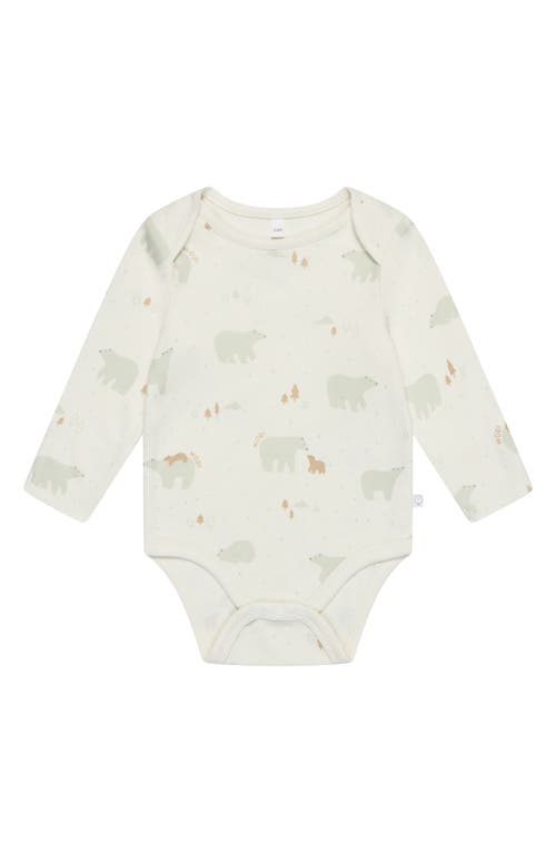 Shop Mori Print Long Sleeve Bodysuit In Polar Bear Print