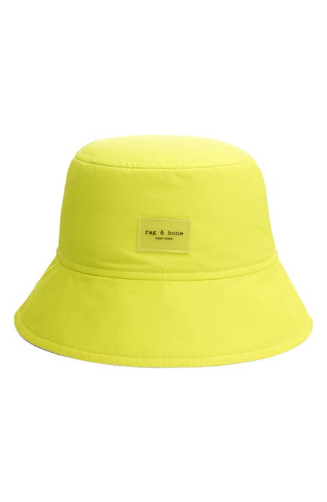 The Pink Leather Bucket Hat Sun Green / with Chain