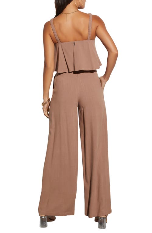Vici Collection Itzel Wide Leg Jumpsuit In Brown