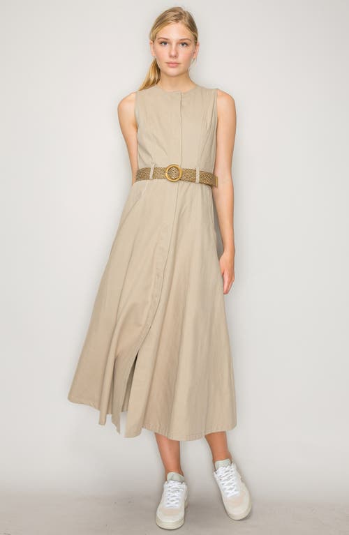 Shop Melloday Sleeveless A-line Dress In Khaki