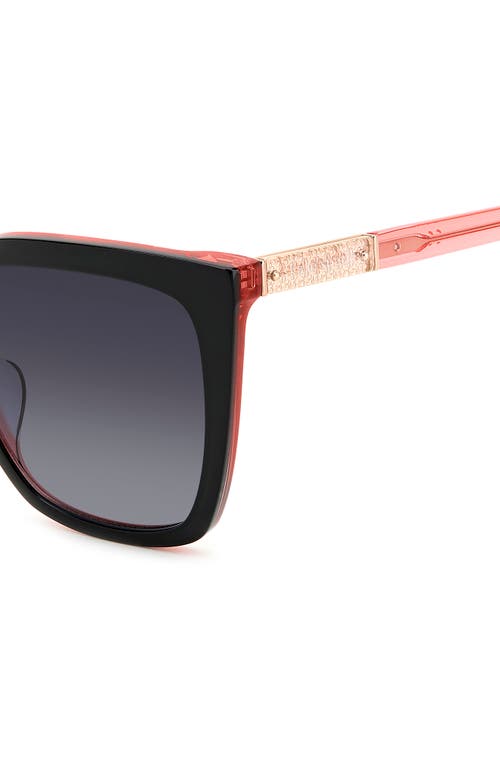 Shop Kate Spade New York Marlowe 55mm Gradient Square Sunglasses In Black Pink/grey Shaded