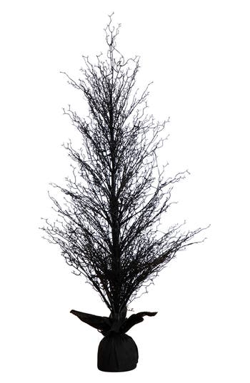 Nearly Natural 5ft. Pre-lit Halloween Black Twig Artificial Fall In Black