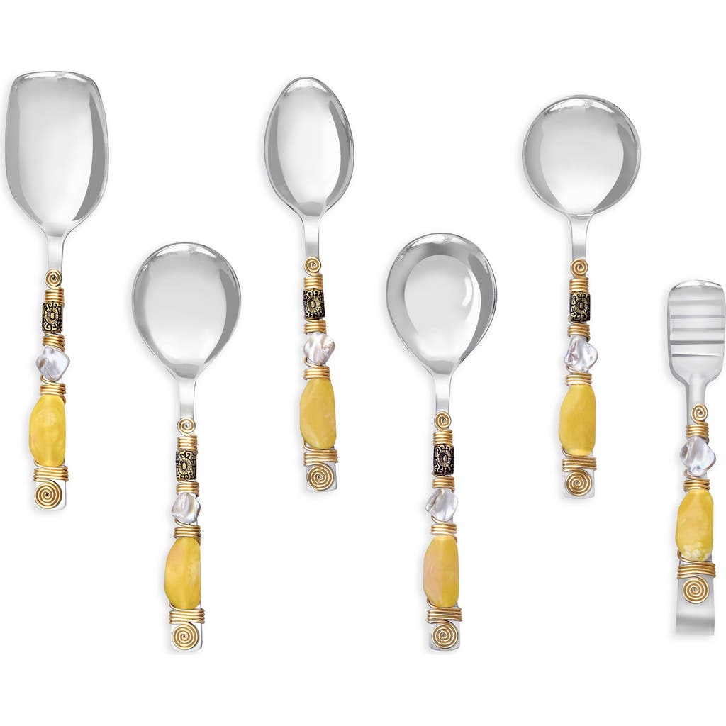 Tiramisu 6-piece Serving Spoons In Yellow