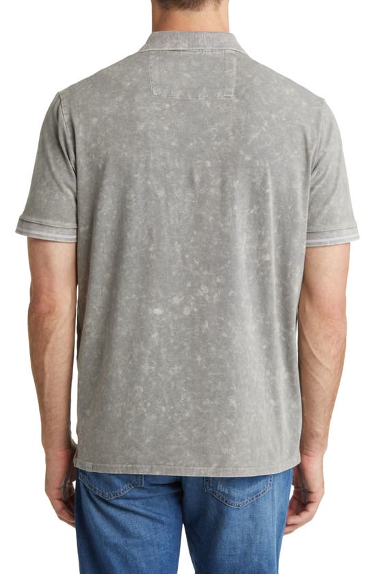 Shop Stone Rose Acid Wash Polo In Grey