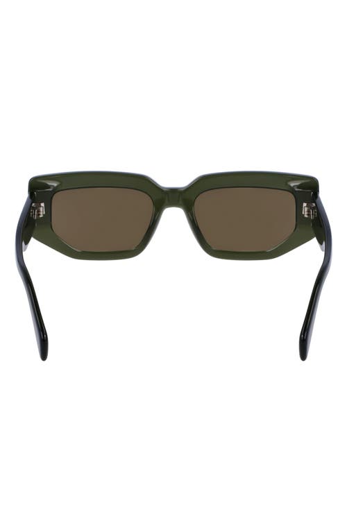 Paul Smith Kennet 54mm Rectangular Sunglasses In Dark Olive