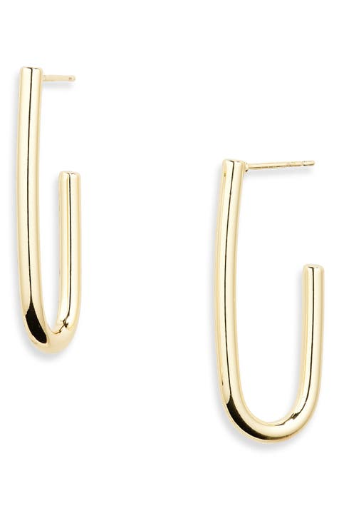 Demi-Fine Polished J-Hoop Earrings