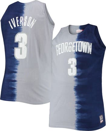 Men's Mitchell & Ness Allen Iverson Gray Georgetown Hoyas Big & Tall  1995-96 Replica Player Jersey