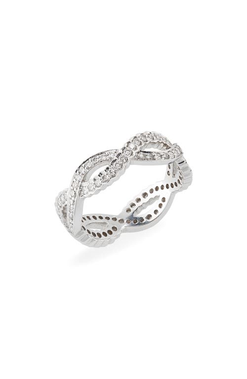 Sethi Couture Diamond Infinity Band Ring In White
