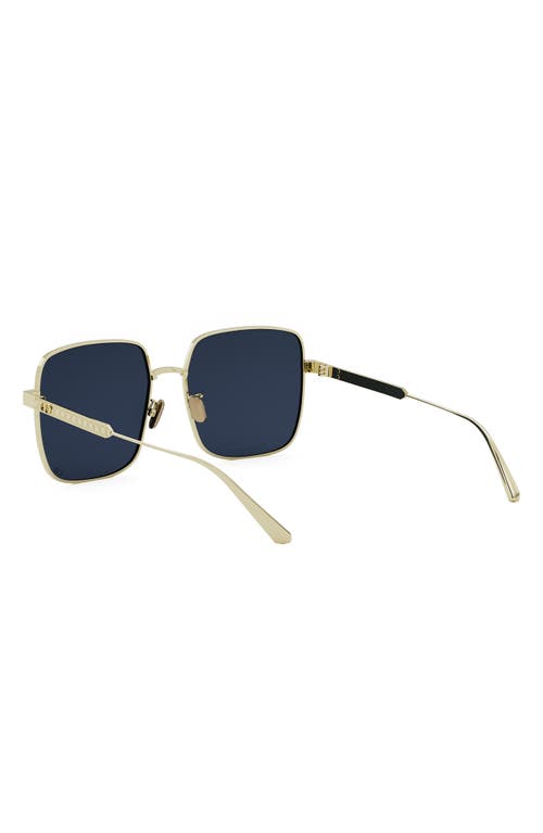 Shop Dior Cannage S1u 59mm Square Sunglasses In Gold/solid Blue Lenses