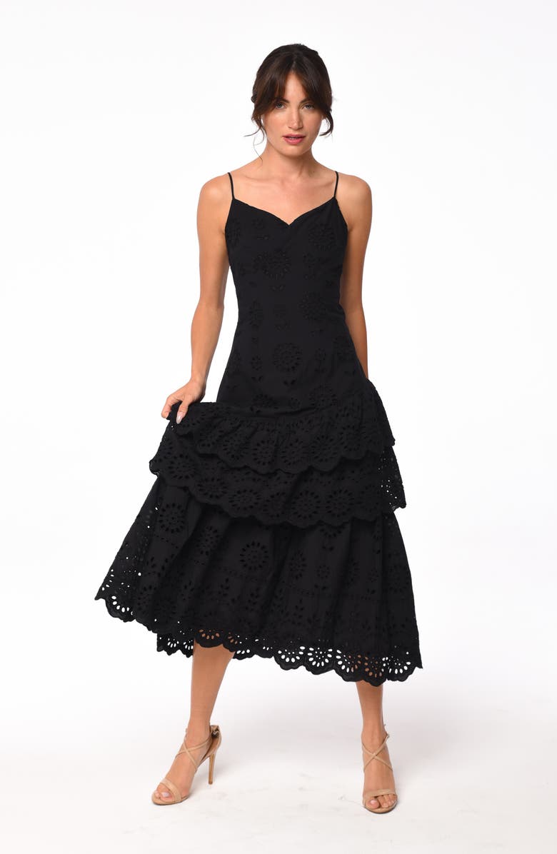 CIEBON Gudrun Cotton Eyelet Ruffle Dress, Alternate, color,