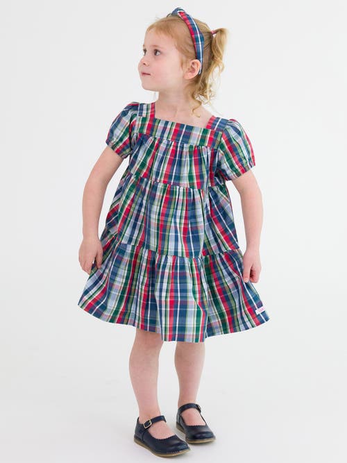 Shop Rufflebutts Toddler Girls Puff Short Sleeve Tiered Dress In Prep School Plaid