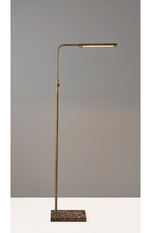 Adesso Lighting Reader Led Floor Lamp In Antique Brass