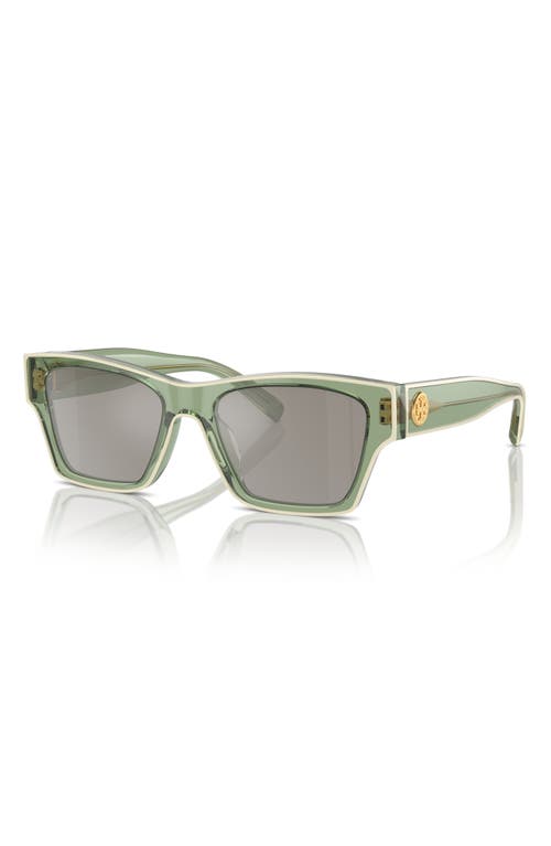 Tory Burch 53mm Rectangular Sunglasses In Green