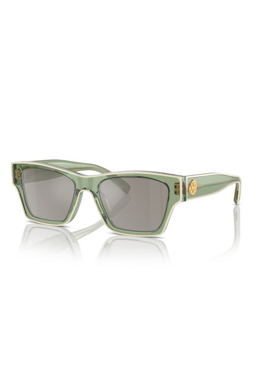 Shop Tory Burch 53mm Rectangular Sunglasses In Green