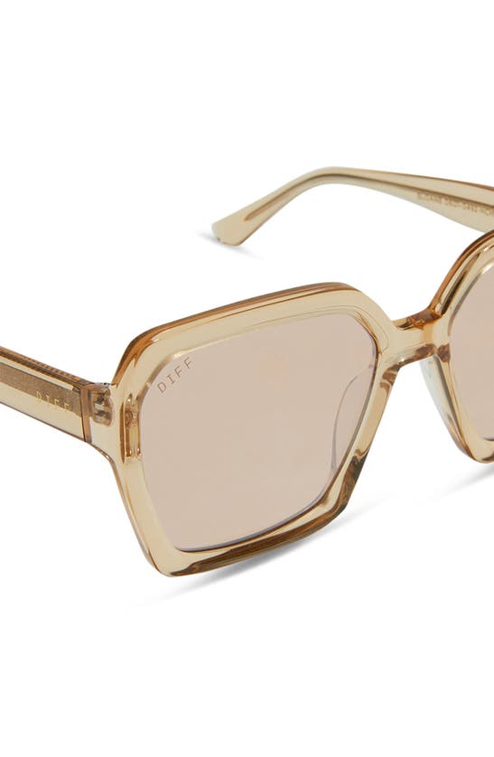 Shop Diff Sloane 54mm Square Sunglasses In Honey Crystal Flash