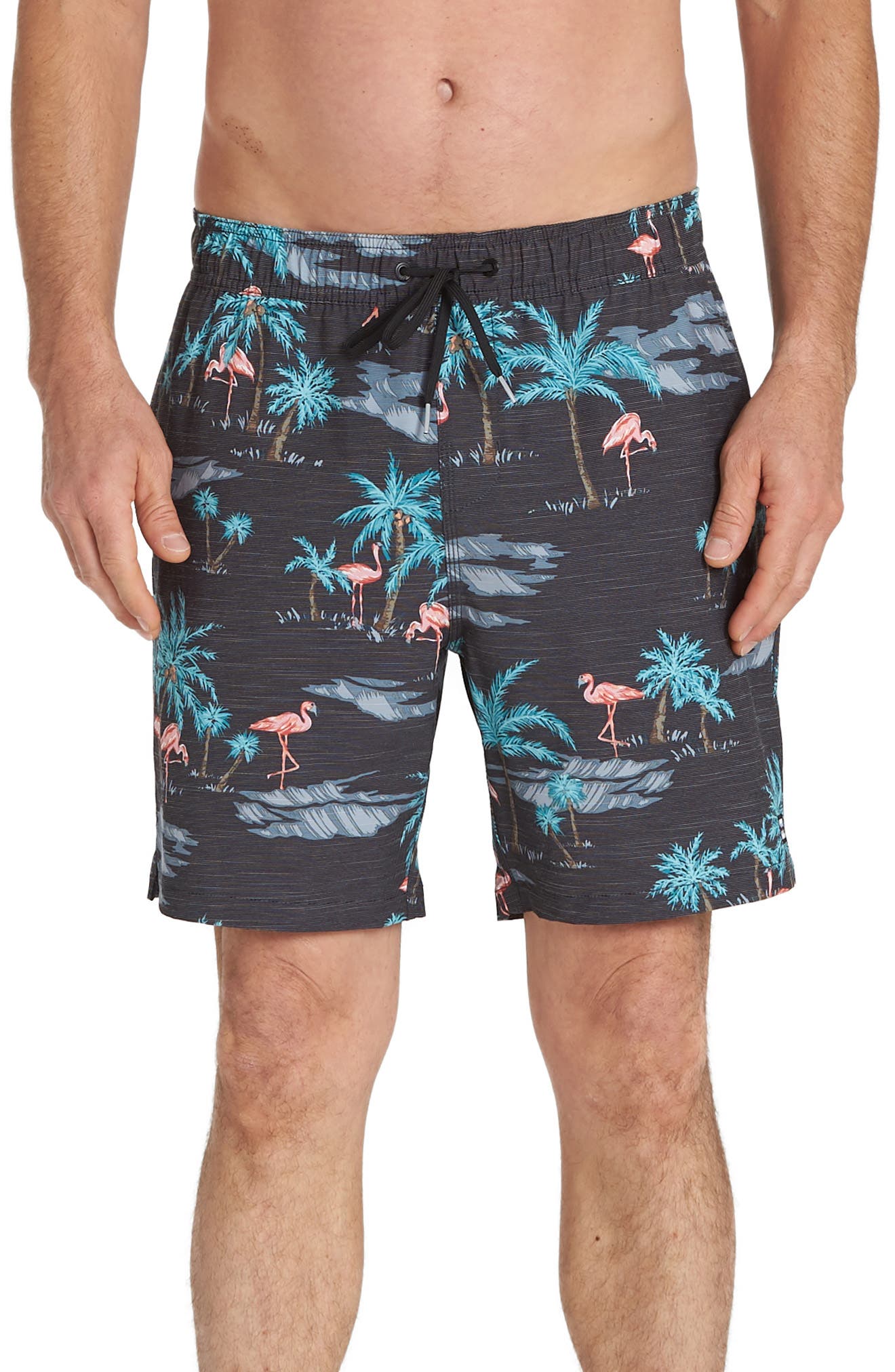 Billabong Sundays Layback Volley Swim Trunks, Grey