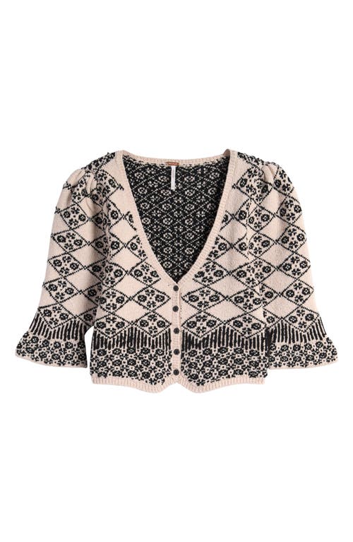 Shop Free People Crop Bouclé Cardigan In Black Crystal Combo