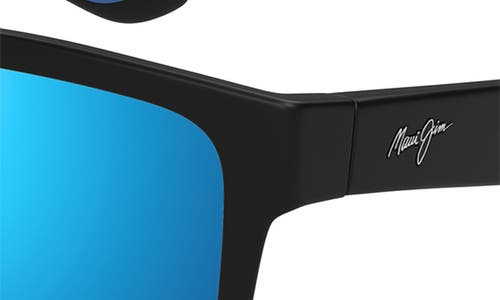 Maui Jim The Flats 57mm Polarizedplus2® Rectangular Sunglasses In Black/blue Hawaii